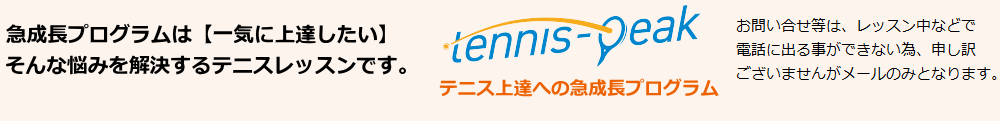 東京都内 テニス短期集中上達ワンデーレッスンスクール テニスピーク急成長プログラムへはお気軽にお問合わせください。